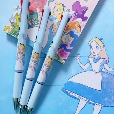 日本百乐Pilot迪士尼联名爱丽丝限定juice up果汁笔三色黑红蓝0.4