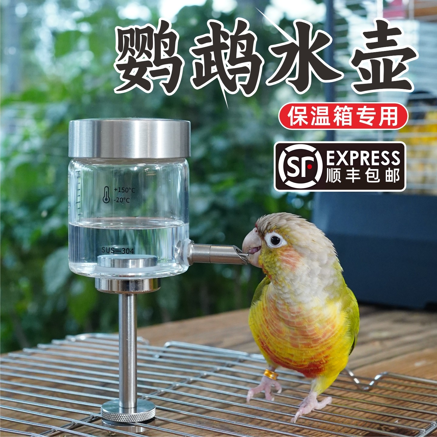 鹦鹉撞针水壶外出笼顶保温箱底网笼内磁吸牡丹小太阳自动饮水器,宠物/宠物食品及用品,鸟禽喂食器/喂水器,淘宝优惠券,粉丝福利购,淘宝优惠卷