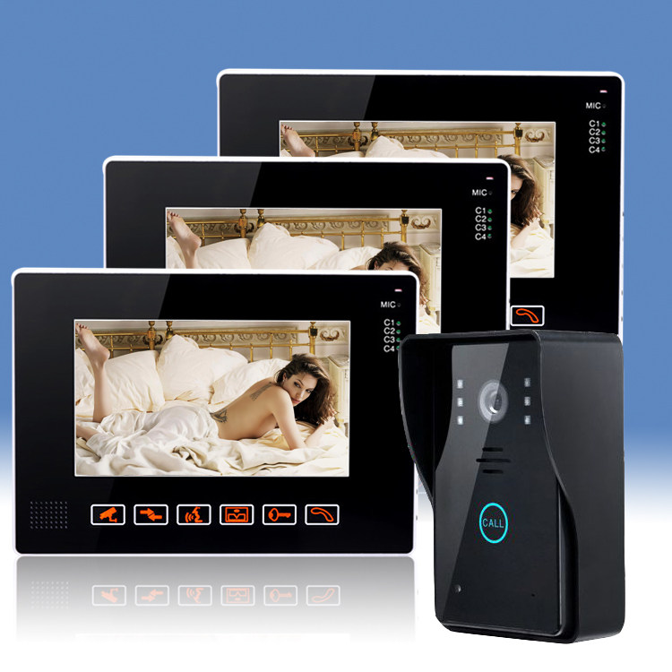 9寸可视门铃家用一拖三楼宇对讲门禁监控大屏新款触摸按键带开锁