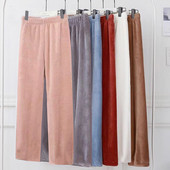 可外穿 直筒暖暖裤 学生睡裤 珊瑚绒居家保暖裤 宽松懒人束脚裤 秋冬季