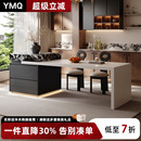 岛台餐桌一体家用可伸缩新款 意式 中岛台厨房小户型岩板岛台餐台