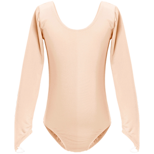 儿童舞蹈服打底衣肉色春秋连体隐形抢装服女童芭蕾舞练功服打底衫