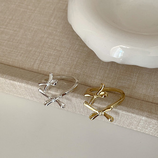 法式温柔设计感蝴蝶结开口戒指女个性精致独特时尚优雅百搭指环