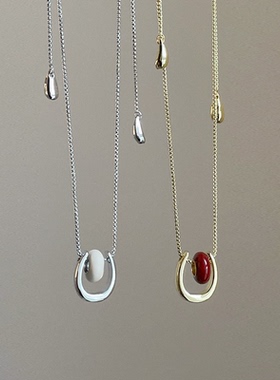 小众独特滴油吊坠抽拉长款项链女ins风气质时尚潮流颈链毛衣链