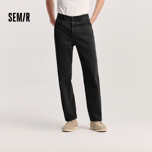 春季 男款 复古水洗宽松直筒长裤 时尚 子 森柔 流行潮搭裤 森马牛仔裤