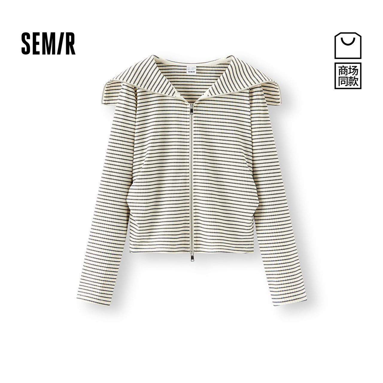 [商场同款]森马外套女简约小心机修身显瘦2025秋季新款大翻领夹克,女装/女士精品,短外套,淘宝优惠券,粉丝福利购,淘宝优惠卷