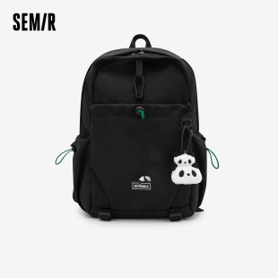 森马双肩包男熊猫系列2024新款 背包大容量电脑包学生书包 情侣工装