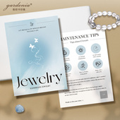 简约高档水晶英文保养卡亚马逊珠宝电商售后服务卡片手串佩戴说明