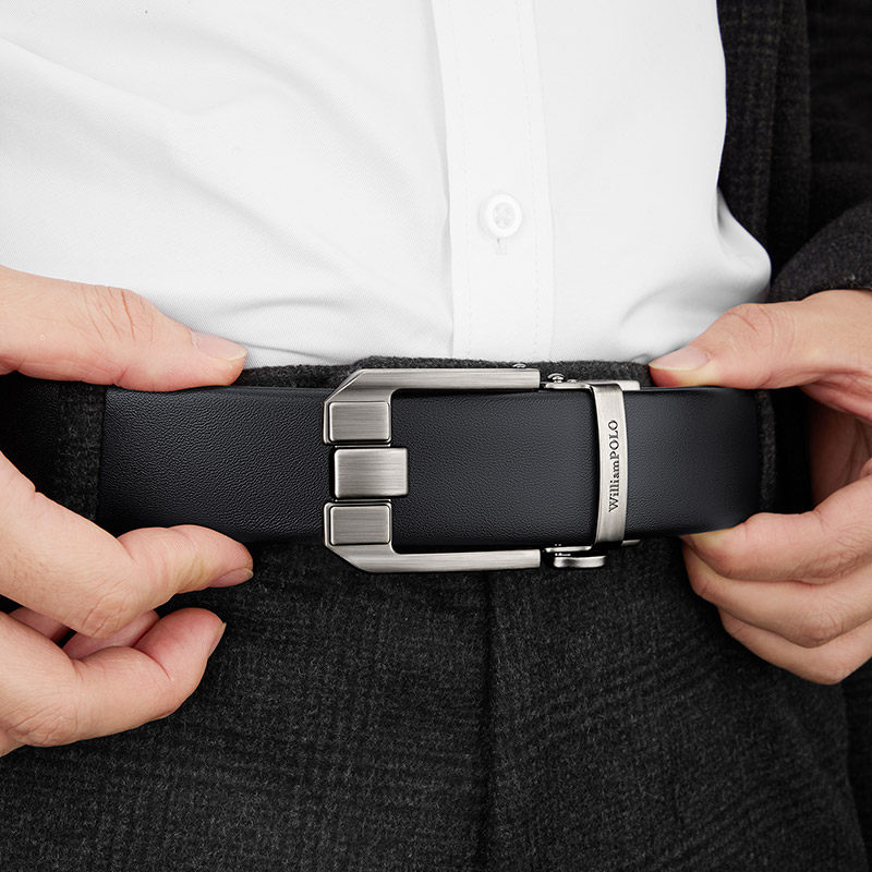 英皇保罗2026新款男士真皮腰带自动扣黑色商务百搭ins风装饰皮带