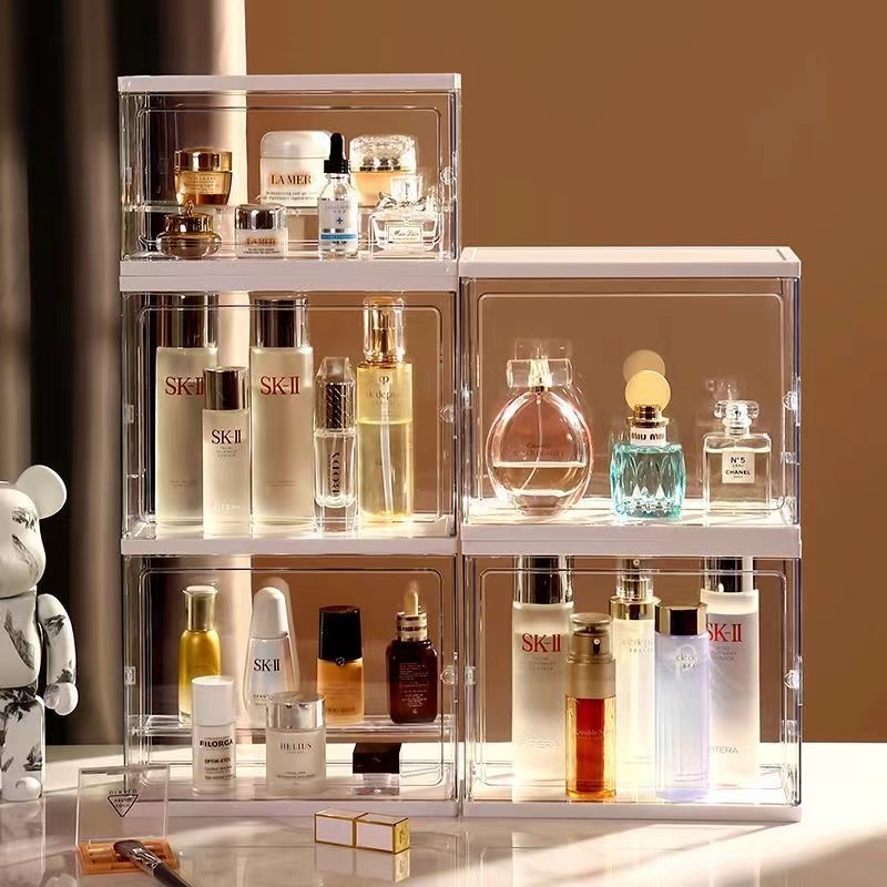 防尘透明桌面收纳盒化妆品