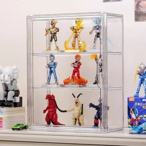 布鲁克收纳盒亚克力透明防尘展示柜收纳盒积木奥特曼盲盒手办收纳