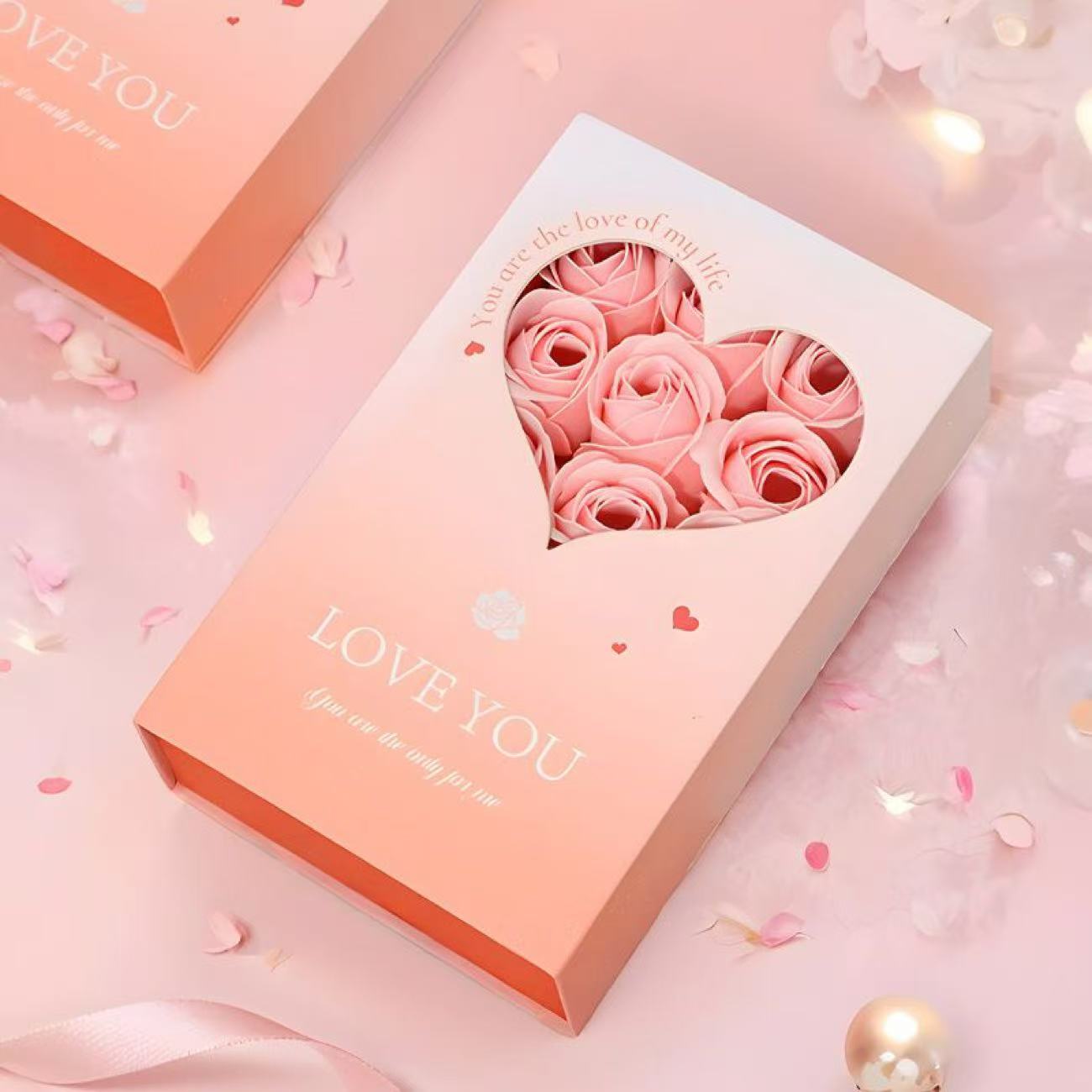 新年礼物高级感生日送礼玫瑰花浪漫首饰盒送女友圣诞节情人节礼物