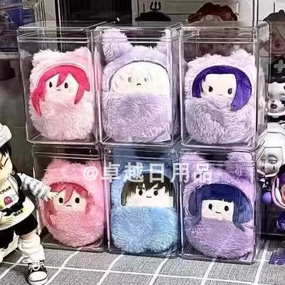 痛盒襁褓娃娃收纳盒公仔展示盒娃盒手办趴趴吃谷子玩偶透明防尘