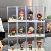 展示盒亚克力收纳盒桌面摆件长方体插接式 盲盒可爱风透明透明柜