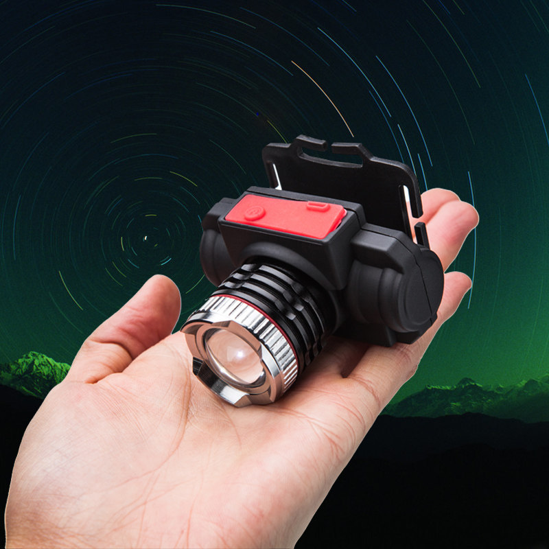 变焦头灯 强光led夜钓灯黄蓝光钓鱼灯矿灯充电头戴手电筒远射55w