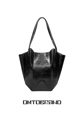 【张琪JIEJI】omto新款酥皮花瓣托特包高级油蜡皮大容量单肩女包