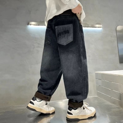 男童加绒裤一体绒保暖