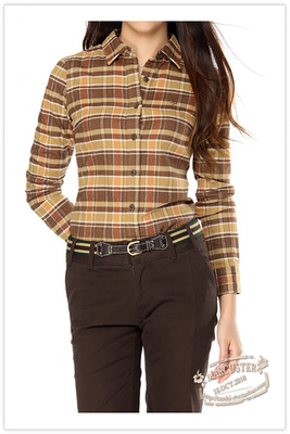 全棉薄绒格子长袖百搭风春秋装