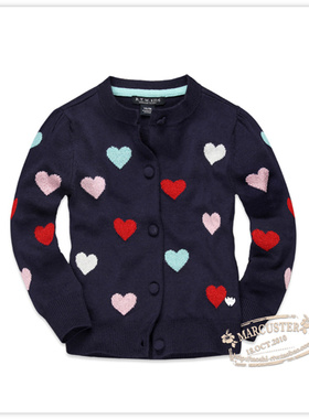 rtw针织开衫女童2025年春秋可爱爱心柔软羊毛针织开衫83107
