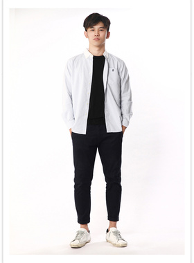 rtwf衬衫男2025春秋美式帅气休闲牛津纺纯棉休闲条纹上衣63674