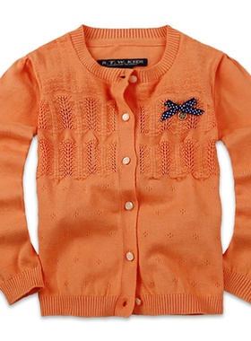 rtw镂空纯棉针织开衫2025年款薄款单排扣洋气韩版长袖潮71145