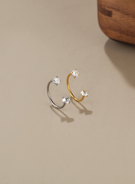 F136医用植入级钛合金C杆马蹄环穿刺唇钉养耳洞抓锆石耳环小耳钉
