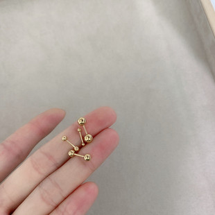 隐形超小球钛钢耳骨钉免摘螺丝拧扣细针双头豆豆耳蜗钉耳廓小耳钉