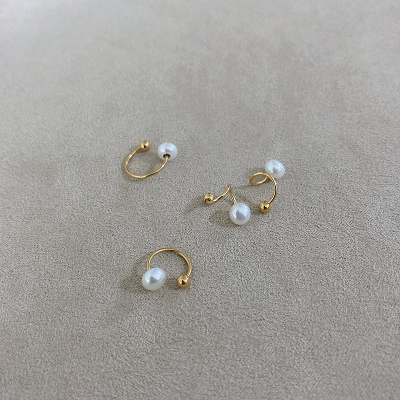 天然淡水珍珠杆细针螺丝耳骨钉