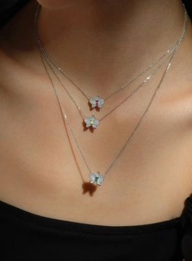 925纯银花朵锁骨链送礼