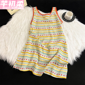 女条纹草莓背心睡裙云朵棉可外穿家居服 天无袖 2026新款 睡裙衣夏季