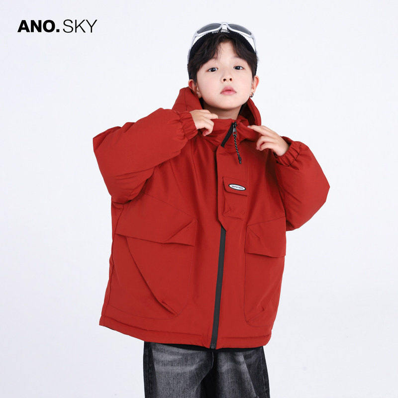 韩国AS品牌正品儿童冬装红色炸街短款羽绒服2025新款男童防寒外套
