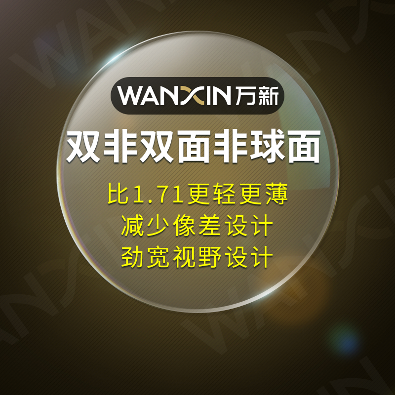 万新镜片双非双面非球面多屏防蓝光1.67超薄近视眼镜片高度配镜框