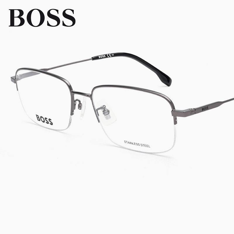 BOSS眼镜框男士商务金属半框经典简约眼镜架女可配近视镜片1289F