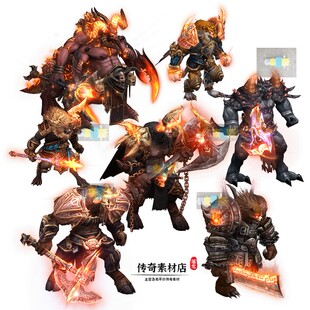 传奇怪物素材 8方向 野蛮部落 高清怪物 PNG格式 游戏怪物 7组