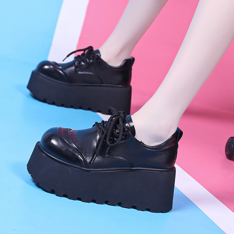 8cm增高小个子厚底英伦风2025年春秋新款女显脚小百搭乐福鞋单鞋