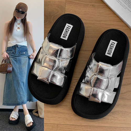 5cm厚底增高防滑女款一字拖