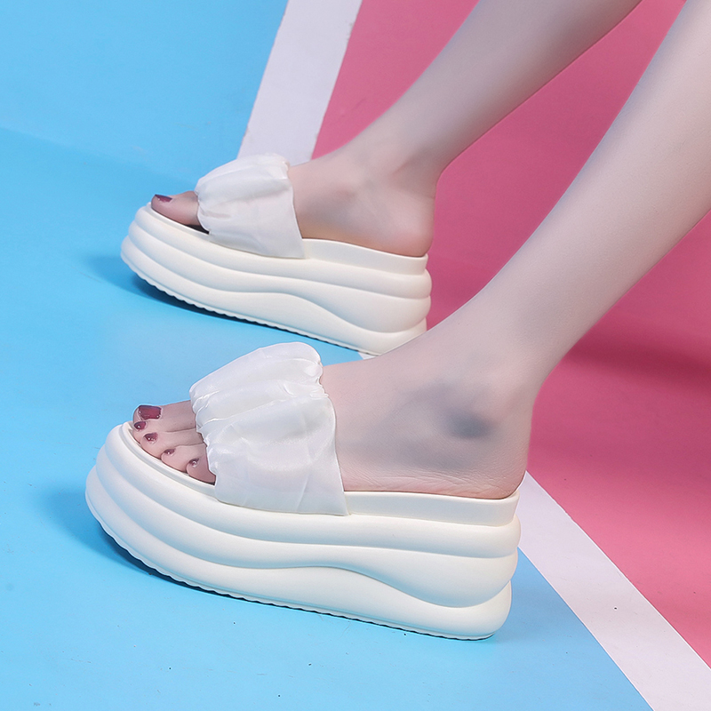 松糕厚底拖鞋女夏外穿2025新款韩系仙女风网红爆款超火软底一字拖