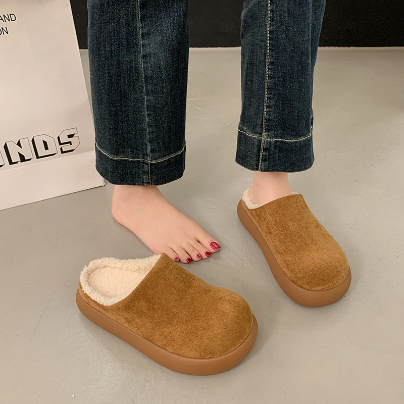 2025冬季网红保暖一脚蹬百搭加绒休闲洋气时尚勃肯女鞋