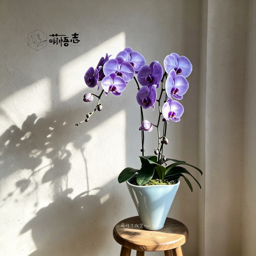 景德镇手捏异形陶瓷花盆兰花盆透气轻奢高级客厅蝴蝶兰流泉枫专用