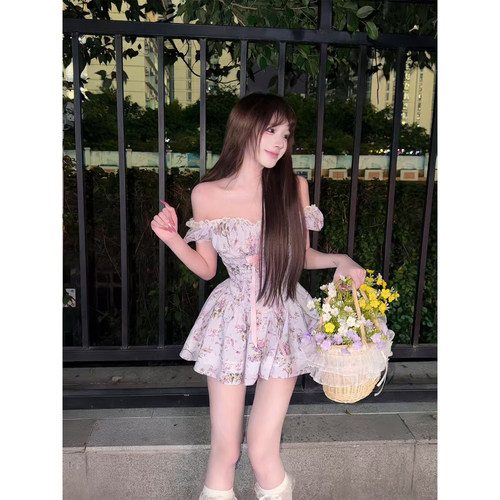 【瑞茜】粉缎丁香 甜美公主风中式服装连衣裙R66626H