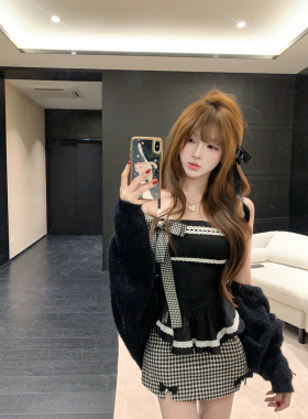 【瑞茜】 日杂少女 春夏纯欲风小众显瘦吊带上衣半裙 R9309-1D