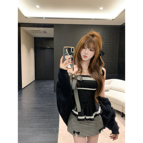 【瑞茜】 日杂少女 春夏纯欲风小众显瘦吊带上衣半裙 R9309-1D