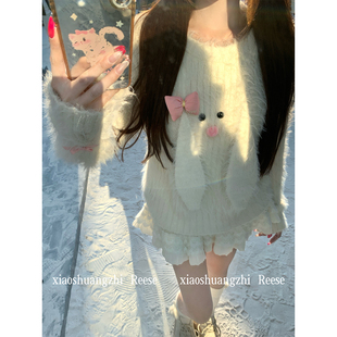 秋冬可爱风小众卡通针织套头毛衣 乖乖小兔 R66302H 瑞茜