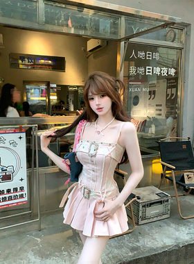 【瑞茜】甜酷芭比 春季纯欲风小众设计吊带短裙连衣裙R5725Z