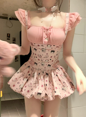 【瑞茜】千禧甜酷猫 春季甜美风甜辣少女上衣连衣裙 R2667-1L