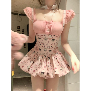 【瑞茜】千禧甜酷猫 春季甜美风甜辣少女上衣连衣裙 R2667-1L