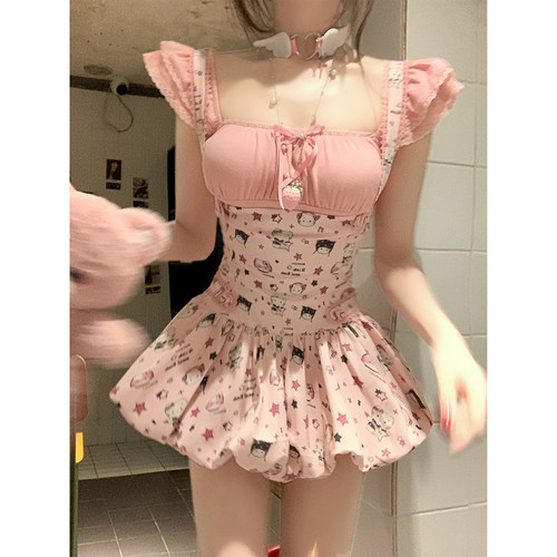 【瑞茜】千禧甜酷猫 春季甜美风甜辣少女上衣连衣裙 R2667-1L