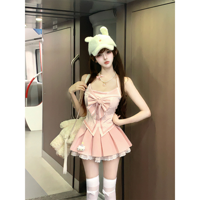 【瑞茜】kt上学记 夏季甜美公主风小众设计上衣半裙R66153-1H