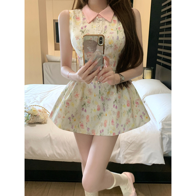 【瑞茜】莫奈花园 春夏纯欲公主风中式服装连衣裙R9440D