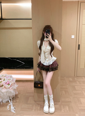 【瑞茜】首尔初恋 春季千金风中式服装上衣半裙 R66592-1H
